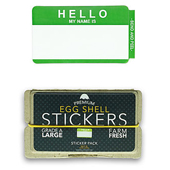 Egg Shell Stickers Hello My Name Is (Green)