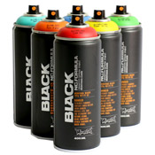 Montana Starter Pack 6-Can  Montana Starter Pack 6-Can  Try this sampler and take advantage of over 5% in savings with our Montana Starter Pack! Montana Black is famous for providing a full coverage, reliable high pressure spray that can be layered wet on wet- perfect for muralists and graffiti artists. Montana Black paint is highly lightfast and UV resistant with a matte finish.  Pack includes six 400ml cans in assorted colors. Colors have been preselected, no substitutions. Limited quantities available.

