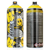 Montana Black Artist Edition LAIA 1030 Yellow Montana Black Artist Edition LAIA 1030 YellowMontana's 23rd installment of their popular ARTISTS EDITION features a cheerful smiley face design by Spanish graffiti writer LAIA. The 23rd edition of the Montana BLACK Artist Edition can featuring LAIA, is now available. LAIA selected 1030 Yellow for he