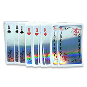 Card Shark - Eggshell Sticker Pack 100pc Card Shark - Eggshell Sticker Pack 100pcBack by popular demand! Up the ante with Card Shark, a mixed blank pack inspired by playing cards and printed on shiny holographic material. Card Shark includes a mix of face cards plus a special joker: the ACME cat! Easy peel label for slap-and-go purposes. 1