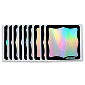 AP Wavy Hologram - Eggshell Sticker Pack AP Wavy Hologram - Eggshell Sticker PackThis pack of ten ultra-reflective, holographic jumbo eggshell stickers feature a black wavy border and classic Art Primo logo. Made exclusively for Art Primo by ESS Eggshell Stickers in Hong Kong. Stickers measure approximately 4x4", square with rounded edges.