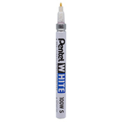 Pentel White Slim 100W-S Pentel White Slim 100W-SFeaturing a durable aluminum body and packaged with three free replacement nibs, the 100WS is equipped with the finest point of the Pentel White assortment. Shake well, then use this permanent white paint pen to write on glass, plastic, metal, and more. Great for cutty spots!