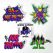CLAW Primo Sticker Pack CLAW Primo Sticker PackThey're back for a limited time- enjoy these collectable sticker packs from the AP Vault! Set features five limited edition, full-color diecut stickers designed by Claw exclusively for Art Primo- including Clawdette and her mop, Steve Clawvy, our #ClawPrimo takeover logo and more. 
