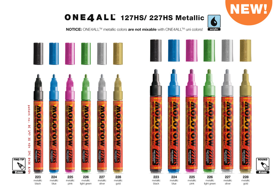 Art Primo: Molotow High Solid 227 One 4 All Metallic Markers [One4All
