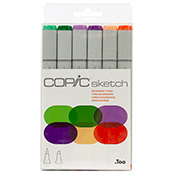 Copic Sketch Marker Set - Secondary Tones, Set of 6