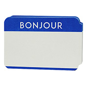 BONJOUR International Blank Stickers BONJOUR International Blank Stickers Greet your friends from with around the world with our International Hello series of stickers! This BONJOUR set of paper-front stickers printed in bold blue and backed with industrial-strength adhesive. A must for the francophile tagger. 100pcs per pack. Made with pride in the US of A.
