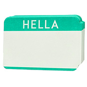 HELLA International Blank Stickers HELLA International Blank Stickers Greet your friends from with around the world with our International Hello series of stickers! This west-coast inspired set of paper-front stickers pops with bright aqua print and is backed with industrial-strength adhesive. 100pcs per pack. Made with pride in the US of A.  