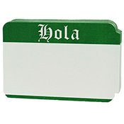 HOLA International Blank Stickers HOLA International Blank Stickers Greet your friends from with around the world with our International Hello series of stickers! This HOLA set of paper-front stickers is printed in rich emerald green and backed with industrial-strength adhesive. 100pcs per pack. Made with pride in the US of A.