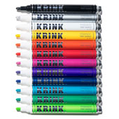 Krink K-42 Paint Markers Krink K-42 Marker  Opaque, permanent and colorful- the K-42 is a KRINK Classic. Use this quick-drying marker on plastic, metal, canvas and painted surfaces. The K-42 is a black-booking and sticker making favorite! Great for indoor use as it is xylene-free and low odor. Complies with CA PROP 65. Handmade with pride in the USA.                                Here is a link to the  with KR, founder of Krink.                               