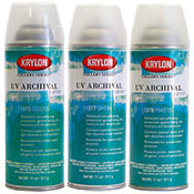 Krylon Gallery Series UV Archival Varnish Krylon Gallery Series UV Archival VarnishEach Krylon Gallery Spray provides the highest quality protection for your projects. 

Advanced non-yellowing protection against fading, dirt, moisture, and discoloration
Contains superior levels of UV light absorbers and stabilizers
Roveable for conservation
Protects acrylic, watercolor, oil pastel, colored pencil and oil
