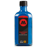 Molotow Permanent Paint Alcohol Refill 125ml Molotow Permanent Paint Alcohol Refill 125ml This durable, long-lasting refill paint offers a glossy finish and superior UV-resistance. Thanks to the alcohol base, Permanent Paint is fast-drying and safe for use indoors as well as outdoors. Molotow Permanent Paint Refills work well with a wide range of markers including: AP Drip Mops, Art Primo Toxic Shockers, Molotow Rollerball Dripsticks, Permanent Paint markers, OTR 060 Empties, and more. Be sure to shake well- this product is highly pigmented and may settle during shipment. Art Primo Insider Tip: Molotow's Permanent Paint shades can be easily blended to create custom colors for mops and markers! Mix and match to find your signature shade. 
