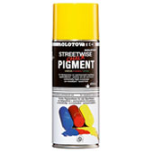Molotow Chalk Spray Paint Molotow Chalk Pigment Spray Paint
Molotow's washable chalk-based spray paint is great for events, projects, and promotions. Generally used for spraying sidewalks, windows, cars, and other non-porous surfaces, this product is a favorite of advertising agencies! This paint has the look of spray paint with the removability of traditional chalk.

Molotow Chalk Pigment comes in 10-colors and is a non-permanent, medium-pressure removable spray paint. Spray Chalk has a matte finish and depending on weather may last for weeks outdoors if left untouched. Molotow Spray Chalk is fast drying and can be easily washed or wiped away from most surfaces. Made in Germany. Check out Molotow Chalk Markers for more control and versatility! 

We advises testing on a small area before application to ensure removability

