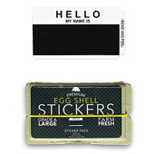 Egg Shell Stickers Hello My Name Is (Black) 