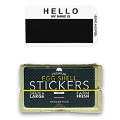 Egg Shell Stickers Hello My Name Is (Black)