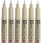 Sakura Pigma Micron Pen Sakura Pigma Micron Pen
These classic archival ink markers are waterproof, fade-resistant, fast drying and pH neutral. Microns are a fan-favorite of designers, comic book artist, and illustrators worldwide due to their dependability, high quality ink and durable nibs. Find your favorite today!


AP Tip:  Microns are great for blackbook sessions. Combine with the  Molotow One4All 127s Molotow One4All 127s to take your sketchbook to the next level!