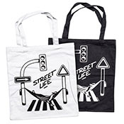 Montana Cotton Canvas Tote Bag: Street Life Montana Cotton Canvas Tote Bag: Street LifeThis durable cotton totebag is printed with a chill design from Hamburg-based graffiti writer FORMULA76. Available in a bright white fabric with black screenprinted design or black with white printing.  Perfect for carrying cans, books, groceries... you name it!