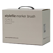Stylefile Brush 72 Marker - Main A Set Stylefile Brush 72 Marker - Main A SetThis 72 piece Main Set A contains a comprehensive range Stylefile's iconic Brush Markers as well as a black marker and a colorless blender for creating crisp lines and smooth gradients. Stylefile markers are known for their pigment-rich ink, ideal for professional-grade drawings and illustrations. This set is a fantastic value and would be a wonderful addition to a professional artist's studio, classroom, or as an upgrade for the serious blackbooker Set arrives packaged in a sturdy acrylic case for storage and organization. About these markers:  Stylefile markers are extremely versatile with both a firm wedge and a flexible brush tip for smooth application and crisp definition. Pair them with the Stylefile Black Book for the ultimate drawing session! Refillable. Xylene free.    Set includes:  114, 118, 156, 160, 164, 166, 170, 210, 212, 216, 300, 306, 314, 316, 352, 356, 358, 360, 362, 366, 370, 372, 416, 428, 450, 456, 460, 462, 466, 510, 514, 518, 522, 550, 552, 556, 558, 562, 602, 606, 610, 632, 640, 644, 652, 666, 670, 802, 804, 810, 816, 900, CG1, CG3, CG5, CG7, CG9, NG0, NG1, NG2, NG3, NG4, NG5, NG6, NG7, NG8, NG9, WG1, WG3, WG5, WG7, WG9.