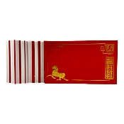 Year of the Horse - Eggshell Sticker Pack Year of the Horse - Eggshell Sticker PackGong hei fat choy! Celebrate the Year of the Horse with our Lunar New Year blank sticker pack. These limited-edition slaps feature an ornate gold-foil border on a crimson background in a classic red envelope packaging. Easy peel label for slap-and-go purposes. 50pcs. Sticker XChange blanks measure approximately 3.9x2.4".What is an "eggshell" sticker? Unlike traditional paper or vinyl stickers, eggshell stickers are made from a thin, delicate material backed by an extremely strong adhesive. When an eggshell sticker is applied to a surface, it is extremely permanent because the material shatters and breaks into small pieces when peeled.