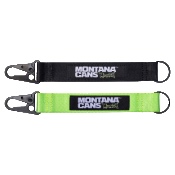 Montana Nylon Key Holder Keep track of your keys in style with this durable nylon keyholder from Montana Germany, featuring an embroidered Montana logo, sturdy keyloop, and attached carabiner. Available in your choice of classic black or vibrant flourescent green.