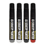 OTR 4201 Soultip Painter 4pc - Bombing This set includes four of OTR's Soultip Painter Markers in White, Black, Silver, and Blazing Red. OTR 4201 Painter Markers are loaded with alcohol-based ink and equipped with an 8mm bullet nib. Refills from the back for reloading without the mess. Replaceable nib.