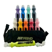 SF Drip Mop Spectrum Set This special kit is packed with filled Spring Fever Drip Mops in popular colors, plus extra nibs and a zippered AP bag to stash them. The SF Drip Mop Spectrum Set is a $78 value. Looking for individual mops or specific colors? Check out our . *Colors subject to change based on availability, below list is an example of what you will receive.Included in this set*:  1x SF Filled Drip Mop in Black  1x " in White  1x " Golden Yellow  1x " Orange  1x " Red  1x " Flamingo Pink  1x " Purple  1x " Blue  1x " Aqua  1x " Poison Green  5x Drip Mop Mini Replacement Nibs  1x Art Primo Marker Pouch
