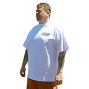 ACME Heavyweight Tee Shirt This classic white ACME tee features a black printed ACME blimp on the front and our Creeper Cat sneaking across the back. Printed with pride in Seattle on heavyweight, 100% cotton Shakawear blanks. 