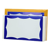 Blue Wavy - Eggshell Sticker Pack Blue Wavy - Eggshell Sticker PackThis pack of eggshell-style blank slaps is printed in a classic "wavy" design and features a ultramarine blue wavy border on a white background. Just add an Art Primo Bullet Marker or Magic Ink 500 for eye-catching stickers that last! Easy peel label for slap-and-go purposes. 50pcs. Sticker XChange blanks measure approximately 3.9x2.4".What is an "eggshell" sticker? Unlike traditional paper or vinyl stickers, eggshell stickers are made from a thin, delicate material backed by an extremely strong adhesive. When an eggshell sticker is applied to a surface, it is extremely permanent because the material “shatters” and breaks into small pieces when peeled. 