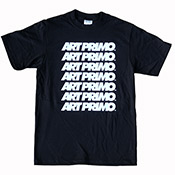 Art Primo Repeat Heavyweight Tee Shirt Art Primo Repeat Heavyweight Tee ShirtOur latest version of the classic AP logo Repeat Tee is printed on an ultra-heavyweight blank tee from Shakawear. White print on black blank. This tee runs slightly oversized, for a closer fit size down.