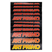 AP Sticker 10 Pack - Spicy Repeat AP Sticker 10 Pack - Spicy RepeatScore ten of our new Spicy Repeat stickers, featuring bold Art Primo logos stacked and filled with a red-to-melon yellow fade. Stickers measure approximately 1.5 inches high and 2.5 inches wide. Coated paper fronts backed with ultra-strong adhesive.