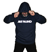 Art Primo Reflect Logo Hoodie Flash out in our navy Reflective Logo Hoodie, featuring a charcoal-grey Art Primo logo that flashes silver-white in direct light. This cozy medium-heavyweight hoodie is fleece-lined with a kangaroo pocket and ribbed cuffs. Preshrunk cotton-poly blend. Printed with pride in Seattle. Machine wash cold