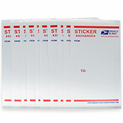 Full Size USPS Mailer - Eggshell Sticker Pack Full Size USPS Mailer - Eggshell Sticker PackThese eggshells are sized to mimic traditional USPS vertical Mailing Labels. Easy peel label for slap-and-go purposes. 10pcs. Sticker XChange full-size blanks measure approximately 4x6".What is an "eggshell" sticker? Unlike traditional paper or vinyl stickers, eggshell stickers are made from a thin, delicate material backed by an extremely strong adhesive. When an eggshell sticker is applied to a surface, it is extremely permanent because the material “shatters” and breaks into small pieces when peeled. 