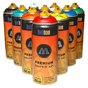 Molotow Belton 10 Can Pack Molotow Belton 10 Can Pack  This value pack showcases our favorite low-pressure, high-coverage paint: Molotow Belton. Equipped with nine traditional cans and a transparent, you'll soon understand why Molotow Belton is beloved by writers and artists worldwide. This discovery set is wonderful for muralists, artists, and anyone ready to upgrade to the world's longest-lasting, best covering paint. All cans 400ml. Packs are preassorted- no requests, please. Included in this set:9x 400ml Molotow Belton Premium Paint1x 400ml Molotow Belton Transparent  1x 10pc Reissue NYF