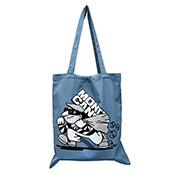 Montana Tote Bag - Burglar Designed by 45RPM, this slick tote features a black-and-white "Burglar" print on a denim blue cotton bag. Sturdy and stylish, this limited edition bag is sure to become your everyday carry.