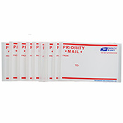 Priority Mail Horizontal - Eggshell Sticker Pack Priority Mail Horizontal - Eggshell Sticker Pack These horizontally printed eggshell blank stickers feature a design inspired by classic USPS mailing labels. Easy peel label for slap-and-go purposes. 50pcs. Sticker XChange blanks measure approximately 3.9x2.4.What is an "eggshell" sticker? Unlike tr