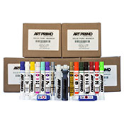 AP Solid Marker Wholesale Set This jumbo pack of Art Primo Solid Markers is the savvy way to stock a shop or reup with your crew. We've included one box of each shade of AP Solid, Press N Go Filled Markers, SF Drip Mops, and empty markers for a total retail value of $982. Don't miss this amazing deal!    In this set:  144x AP Solid Paint Markers  12x AP Solid Metallic Paint Marker in Gold  12x AP Solid Metallic Paint Marker in Silver  6x Spring Fever Filled Drip Mop in Black  6x Drip Mop Mini Empty Marker  6x Press N Go Mini Filled  12x Press N Go Standard Filled