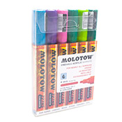 One4All 227HS Acrylic Basic 2 6-Marker Set One4All 227HS Acrylic Basic 2 6-Marker SetMolotow's 227 set includes 6 x ONE4ALL 227HS. Each marker is equipped with the exchangeable 4mm Round-Tip in primary colors. The set is packaged in a clear box with product information on the front and backside.

Color Listing;
1 x 161 shock blue middle
1 x 206 lagoon blue
1 x 221 grasshopper
1 x 042 currant
1 x 200 neon pink
1 x 096 MISTER GREEN