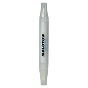 Molotow Aqua Twin Empty Marker Molotow Aqua Twin Empty Marker 729.100  This dual-sided marker features a wick-style ink system and is equipped with a 1mm Soft Brush Nib and 6mm Chisel Nib. Refillable. Best suited for dye-based inks. Water and alcohol formulas recommended. 