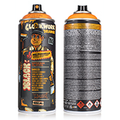 Montana Black Artist Edition CLOAKWORK Orange Montana Black Artist Edition CLOAKWORK OrangeRenamed and reinvented, we proudly present the 22nd Montana BLACK Artist Edition can, CLOAKWORK ORANGE. For this collectable can, Malaysian graffiti artist CLOAK pays tribute to A Clockwork Orange with a cleverly illustrated design that epitomizes his technically apt and communicative style. 400ml. Due to shipping restrictions, this item is only available for shipment to the USA and Canada.