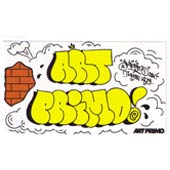 AP Throwie Sticker - 10 Pack AP Throwie Sticker - 10 Pack
This is the Art Primo Official sticker pack featuring the  AP Throwie design. The sticker is about 1.5 inches high and 2.5 inches wide. They have permanent adhesive. This pack comes with (10) stickers. 